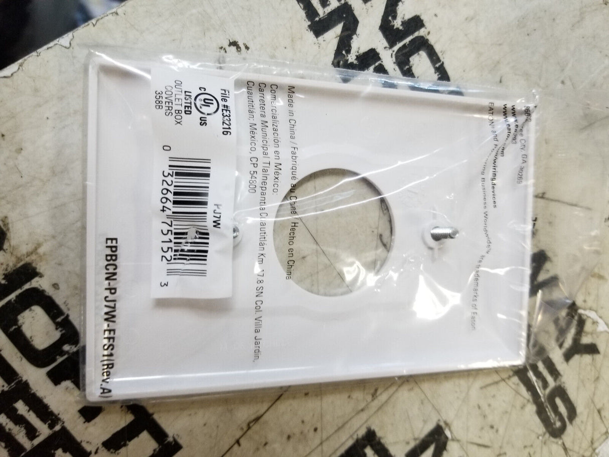 25PC - Eaton White 1.406 MidSize Receptacle Wallplate Outlet Covers PJ7W