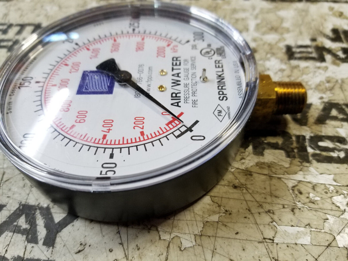 11-553-00A FPPI Air/Water Fire Sprinkler Pressure Gauge 0-300PSI