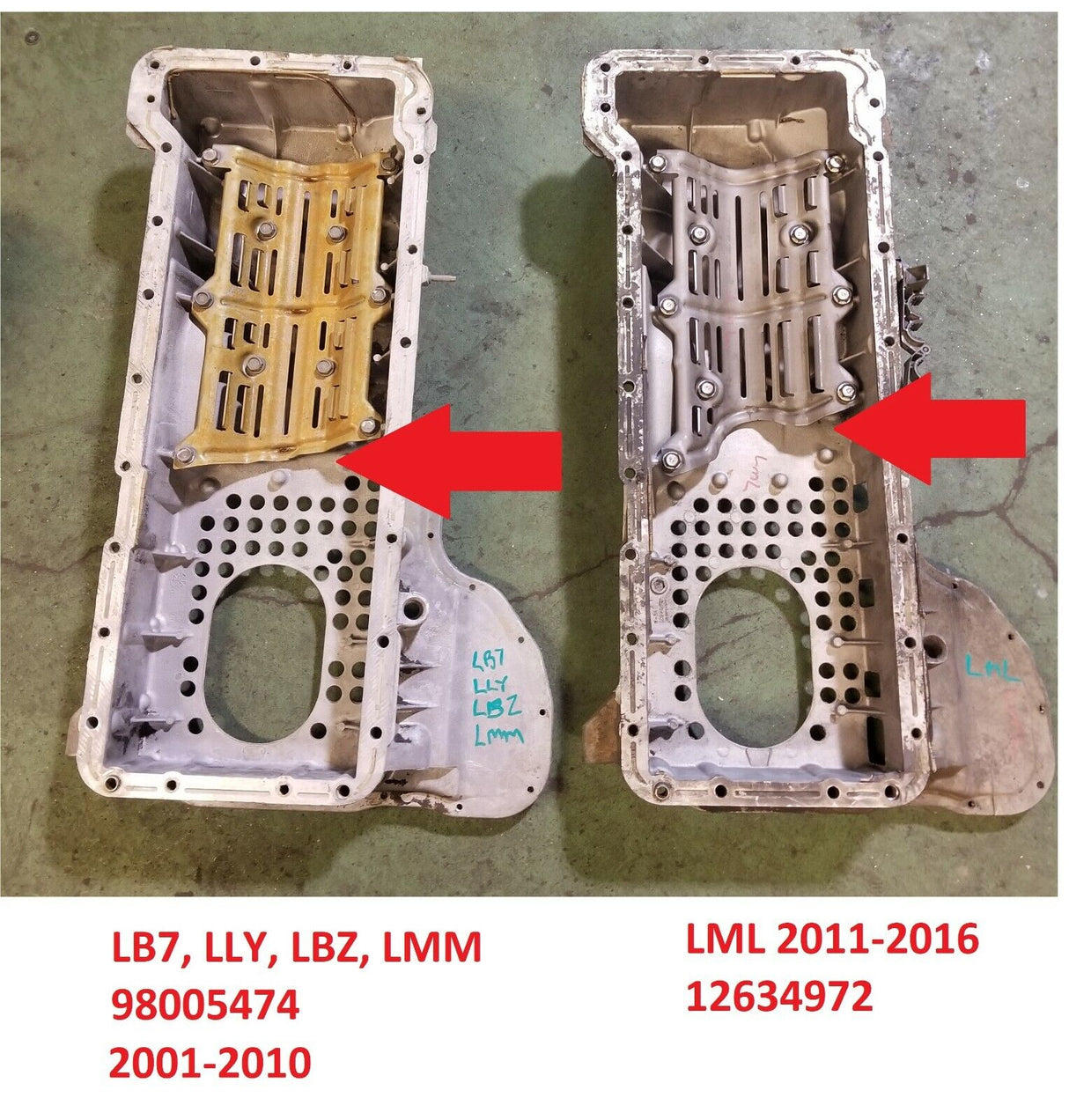 12634971 2011-2015 UPPER OIL PAN CHEVROLET Duramax 6.6l 6.6 LML reflml