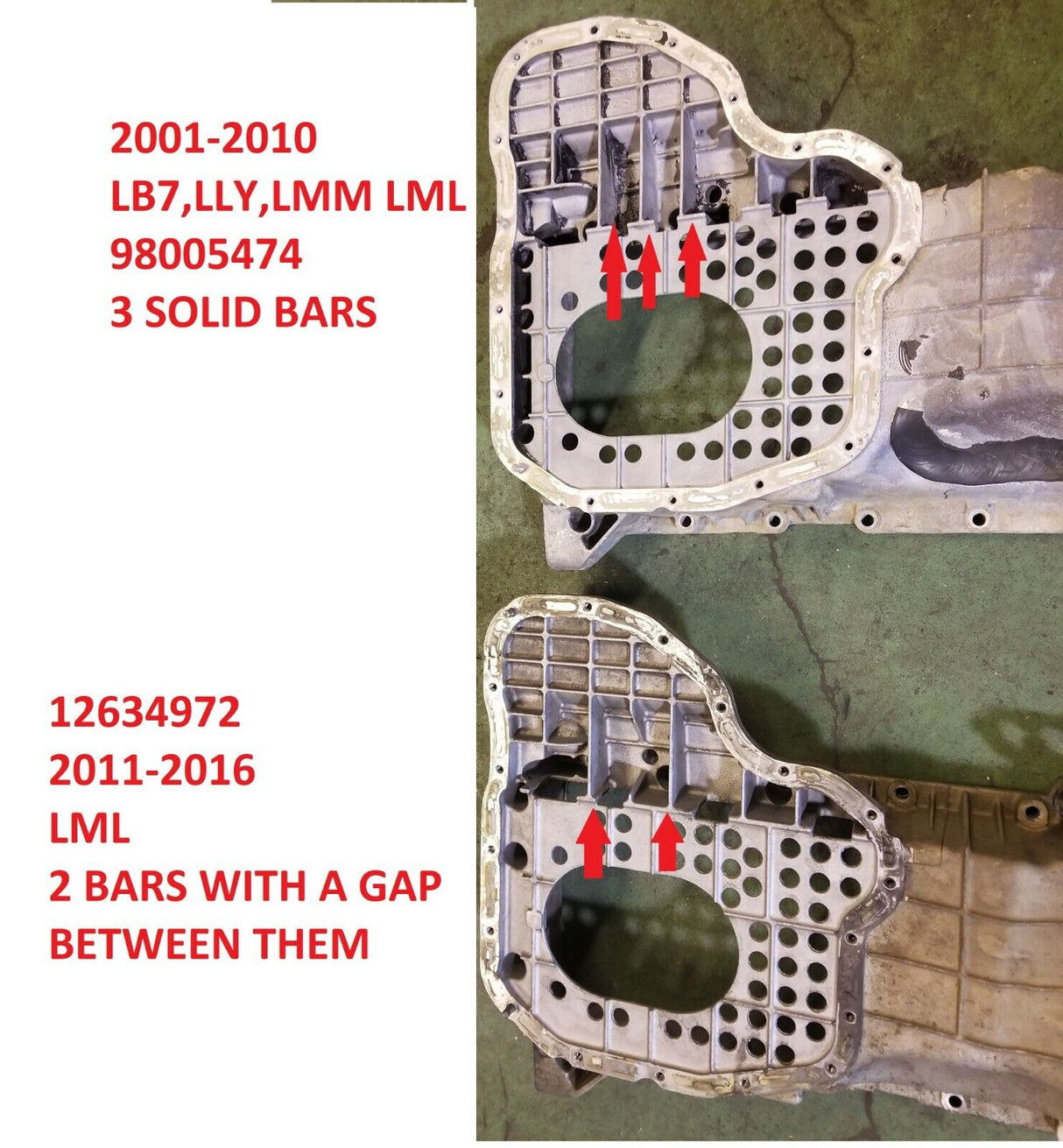 12634971 2011-2015 UPPER OIL PAN CHEVROLET Duramax 6.6l 6.6 LML reflml