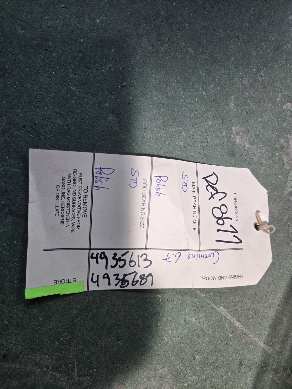 REMAN CUMMINS 6.7L CRANKSHAFT 4935613 4935689 POLISHED SONOFLUXED W GEAR