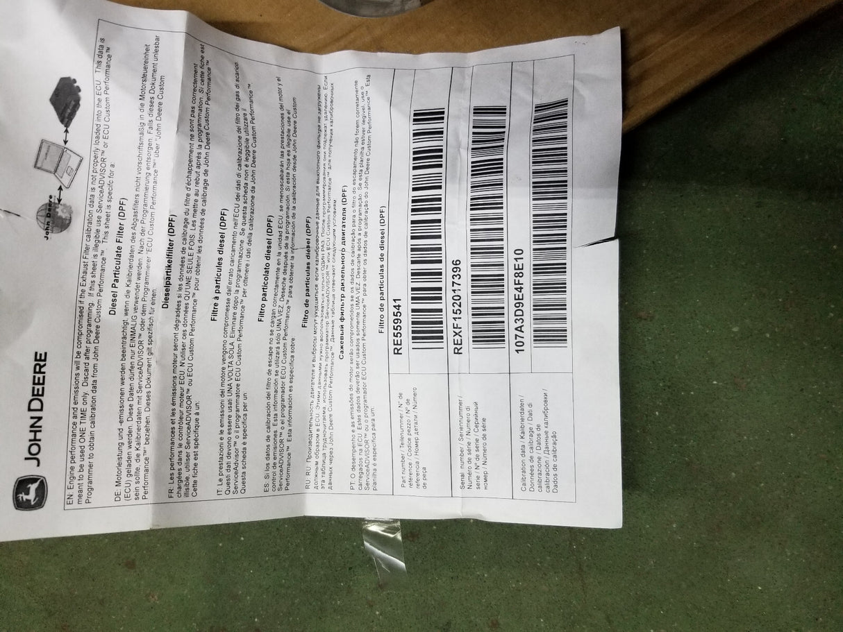 BRAND JOHN DEERE RE563694 DPF FILTER