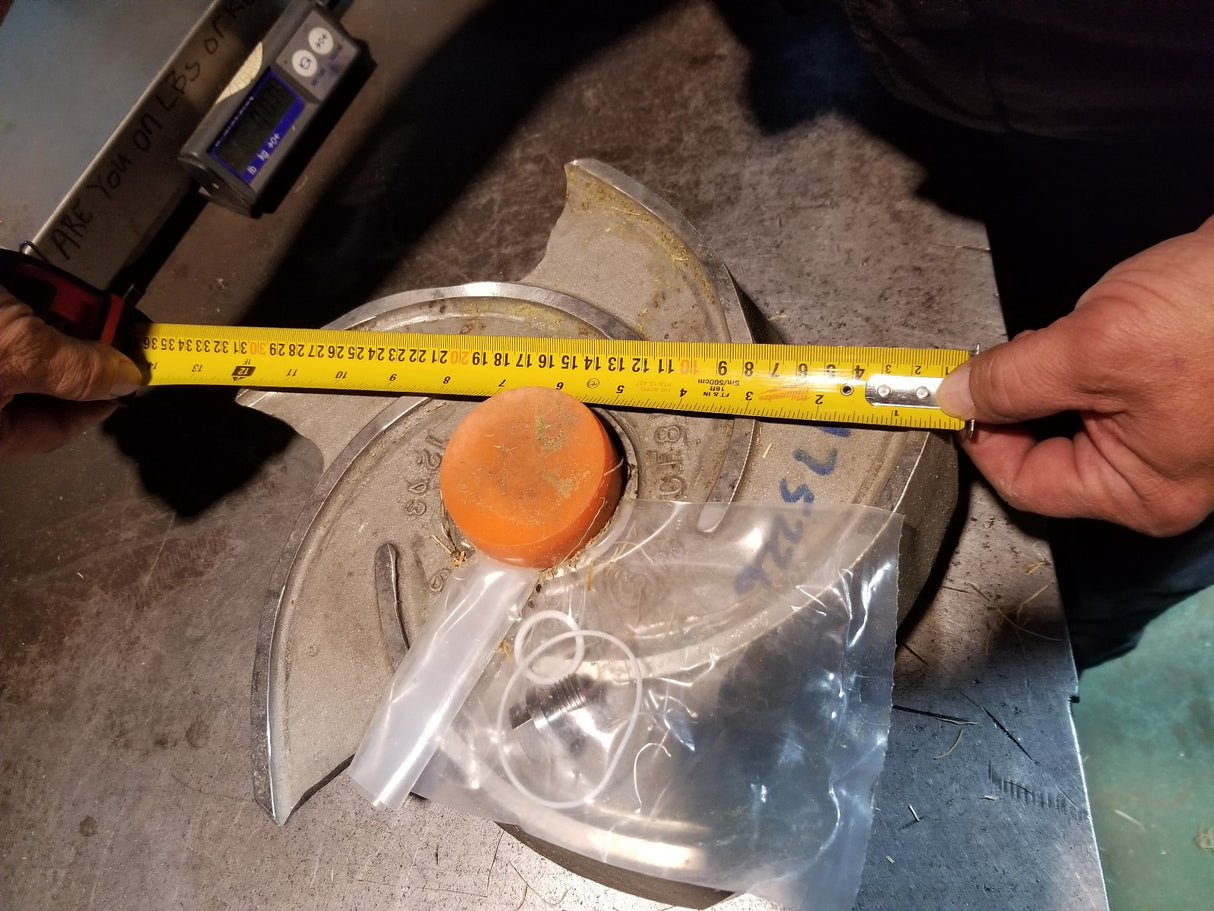 0D02490A02 1203 3196xlt 8x10-13 Stainless 5-vane Pump Impeller 12-3/8in Od