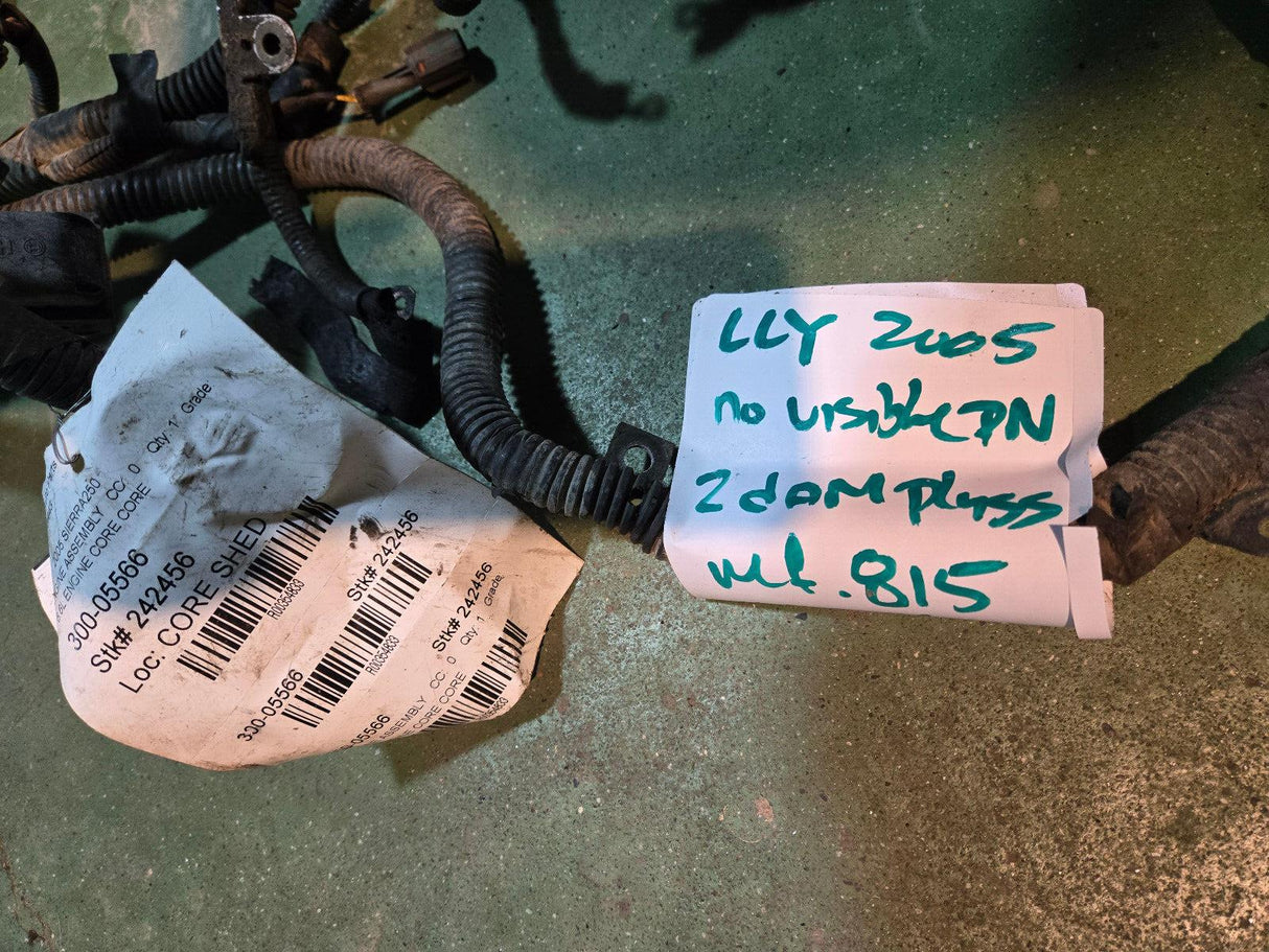 2005/06 LLY 6.6L DURAMAX ENGINE HARNESS NO VISIBLE PN. 2 DAMAGED PLUGS