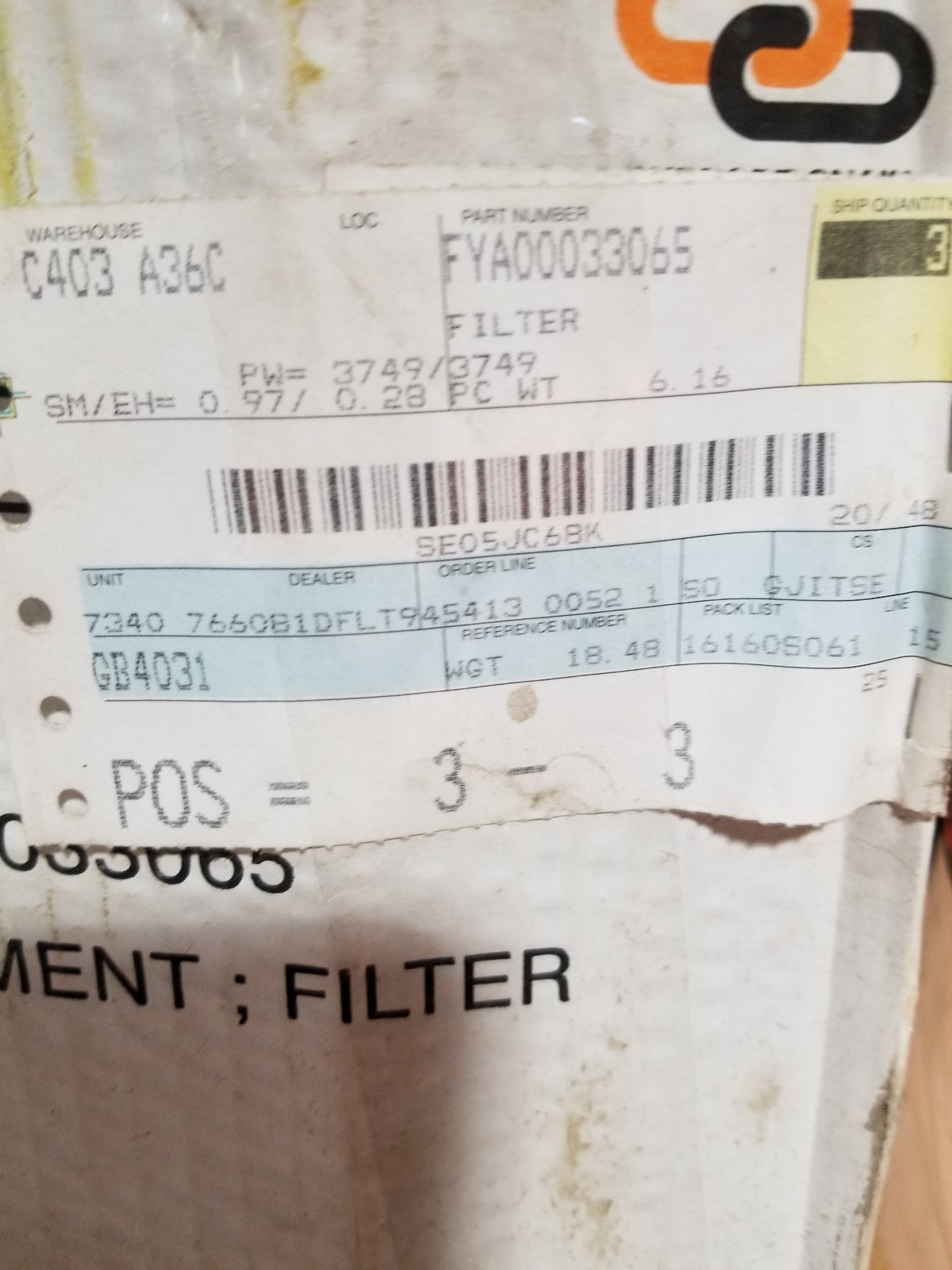 FYA00033065 HITACHI OEM FILTER FYA00033065