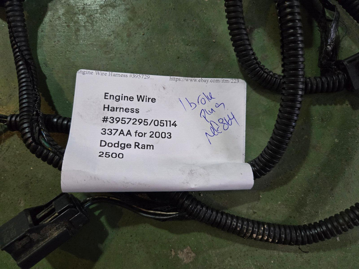 2003 CUMMINS 5.9L 3957295 MOPAR 05114337AA ENGINE WIRE HARNESS
