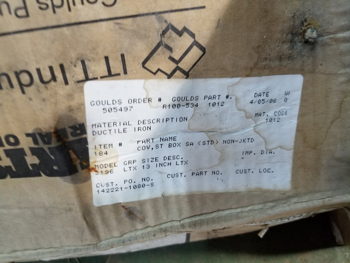 NEW OPEN BOX - GOULDS R100-534 STUFFING BOX LTX 13 INCH MODEL 3196 R100 534