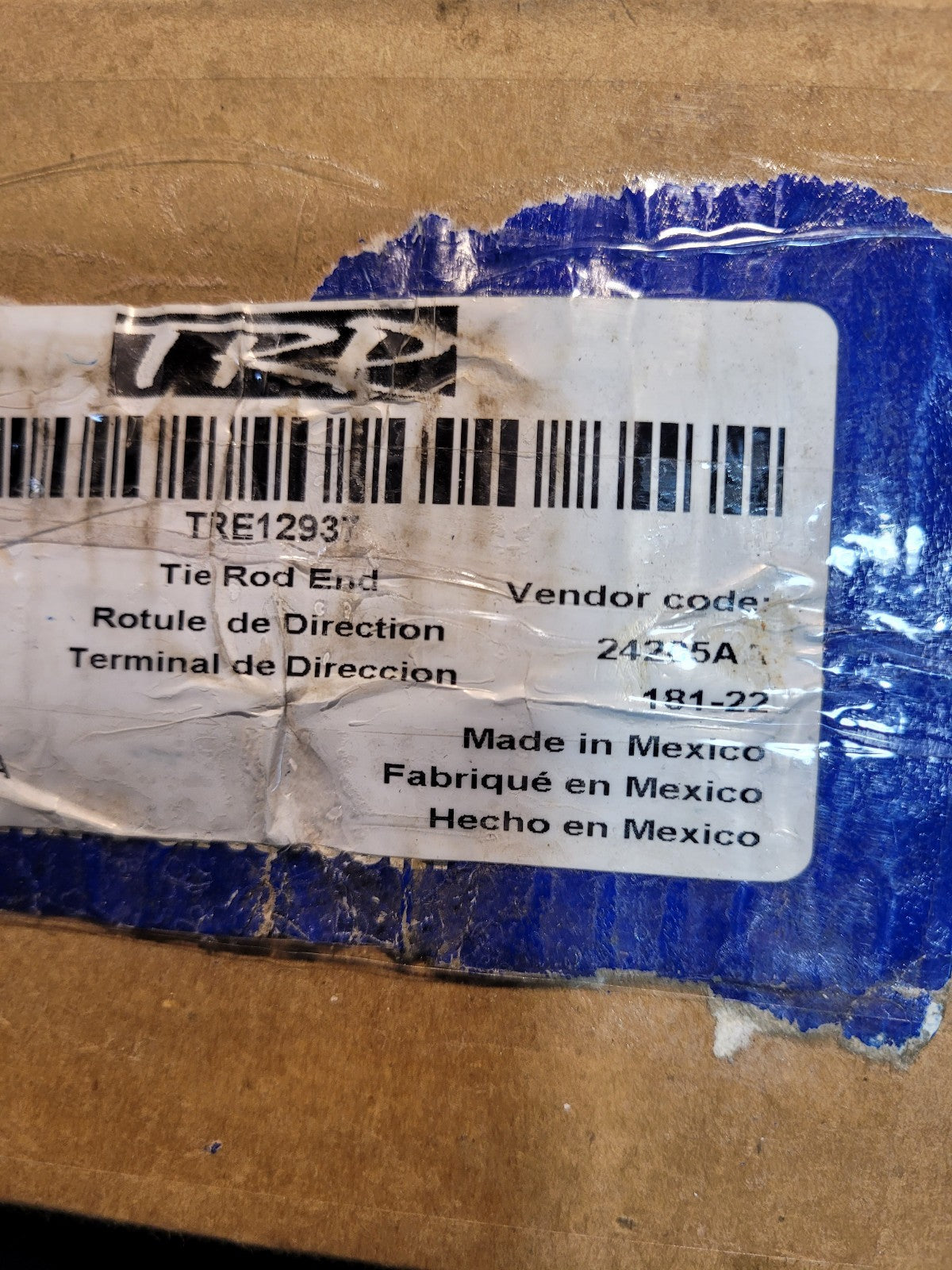 TRP TRE12937 Steering Tie Rod End Right, 1.62", Straight, Greasable