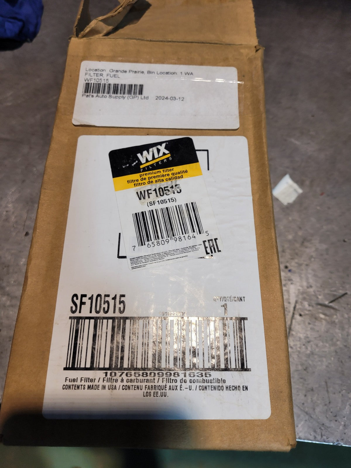 WF10515 WIX FUEL FILTER CUMMINS ISX Replaces 5599456 5365988 DBF6776 BF46129
