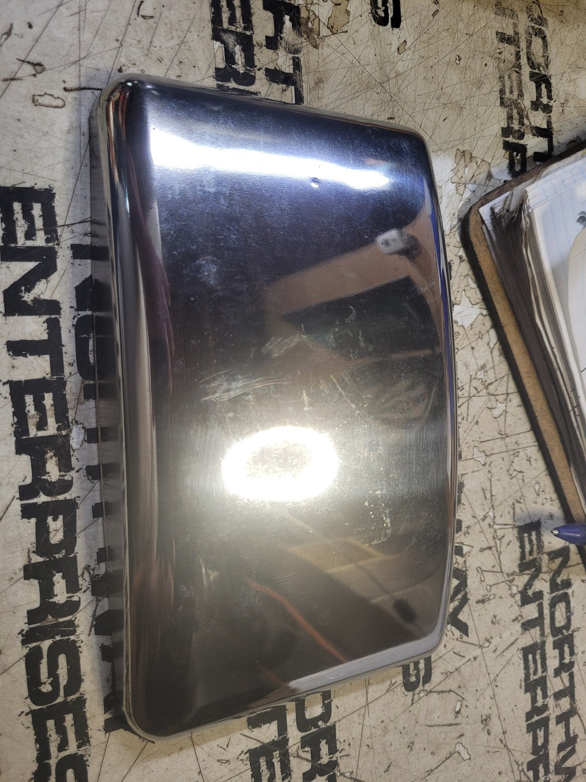 KENWORTH 2010GRV CHROME PLATE WEATHER SNOW SHIELD RECTANGULAR HORN COVER