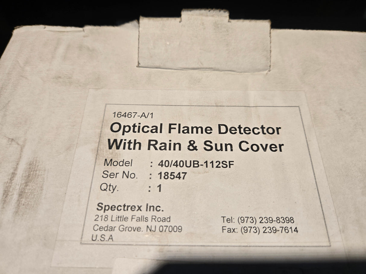 40/40UB-112SF OPTICAL FLAME DETECTOR WITH RAIN & SUN COVER