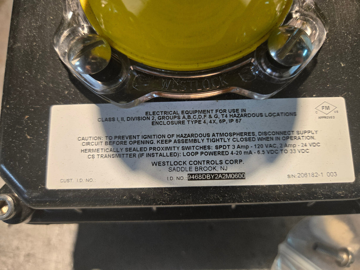 WESTLOCK ACCUTRAK VALVE POSITION MONITOR 9468 9468DBY2A2M0600