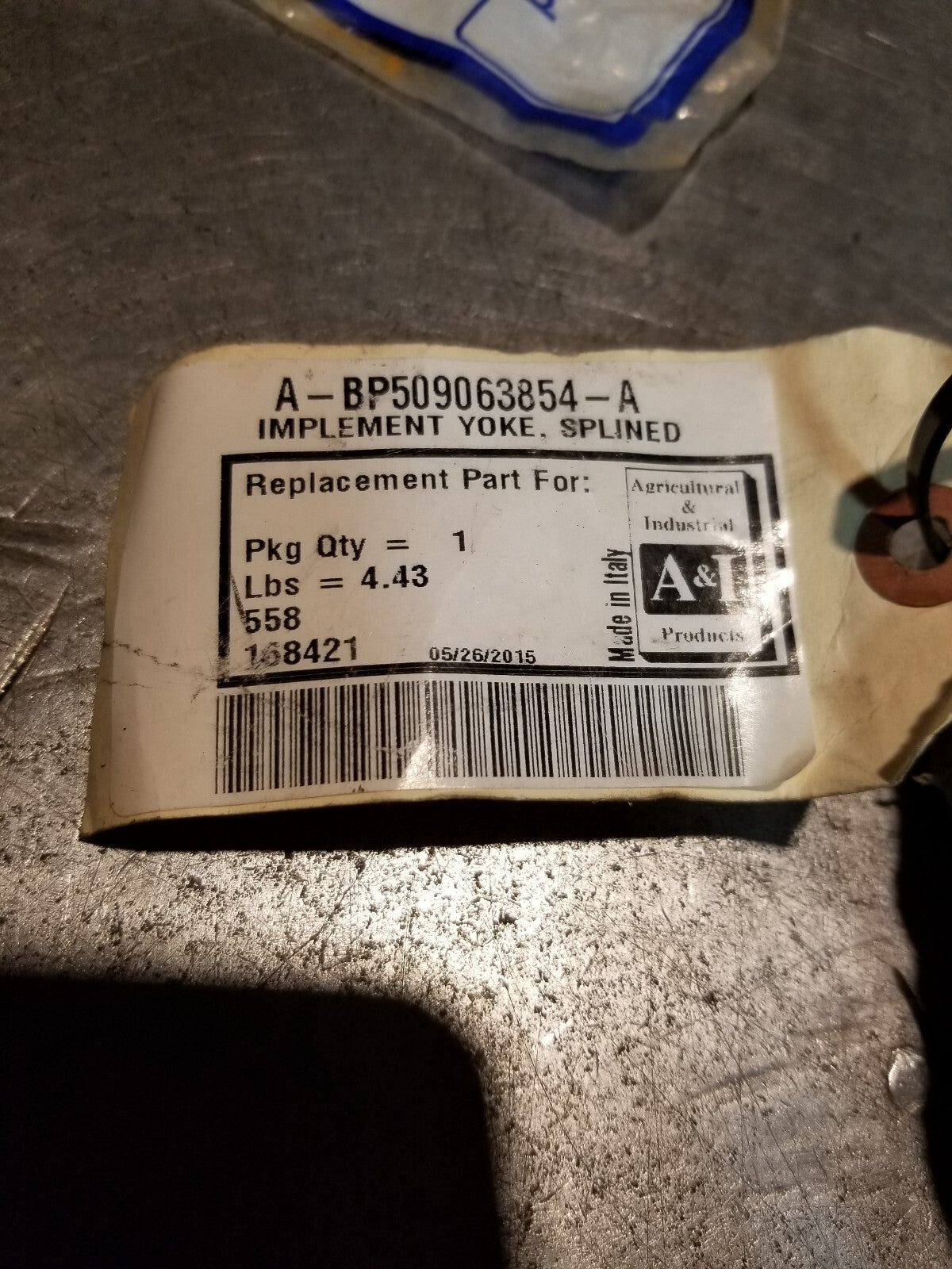 BP509063854 Yoke, Splined 1 3/4" - 20 Spline w/ Tapered Pin A-BP509063854