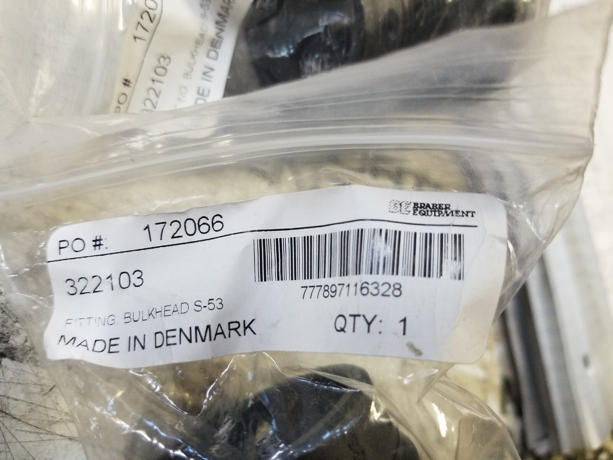 322103 BULKHEAD FITTING FITT.DK S-53