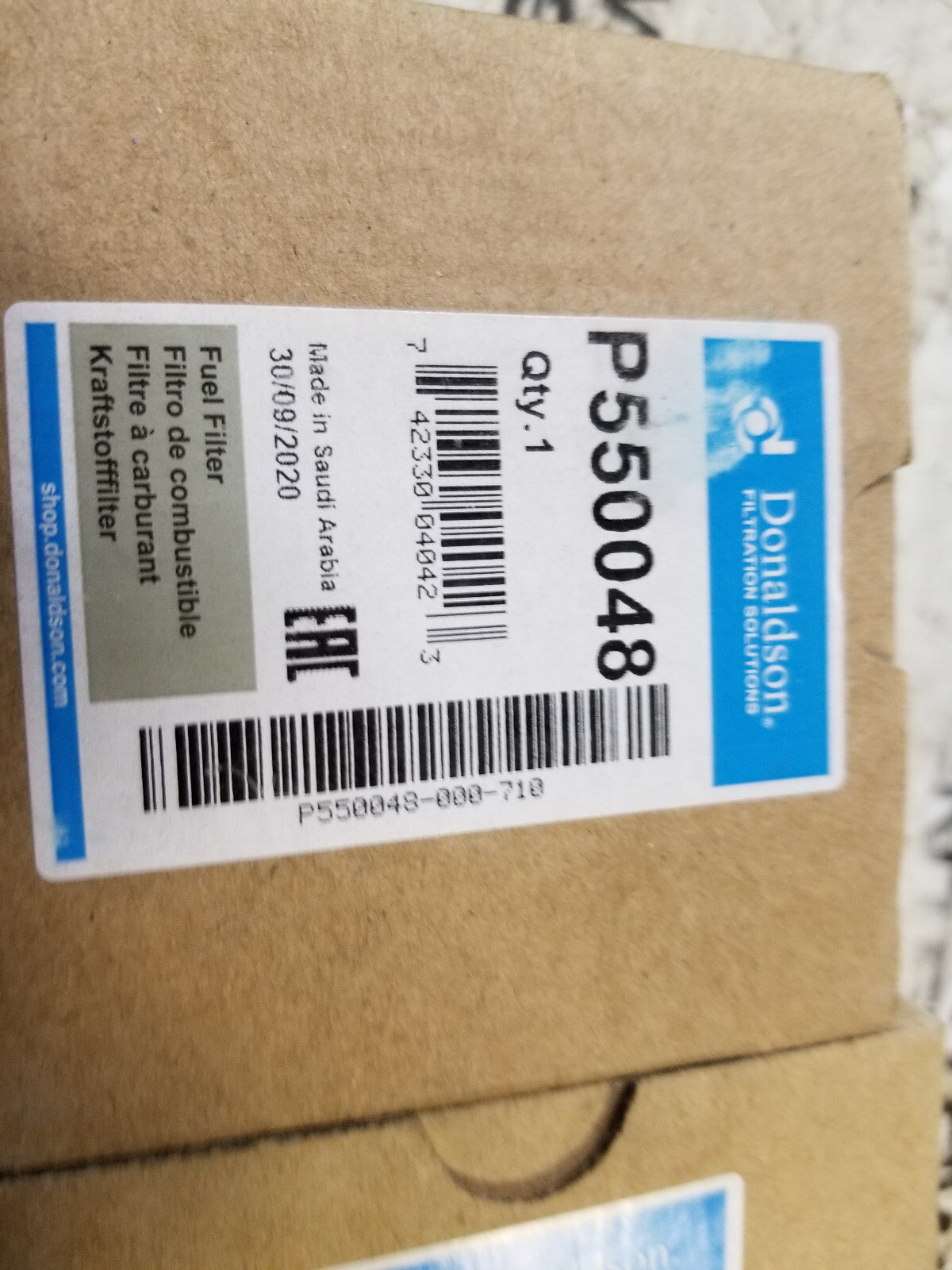 LOT OF 3PC - Donaldson Fuel Filter Spin-on- P550048