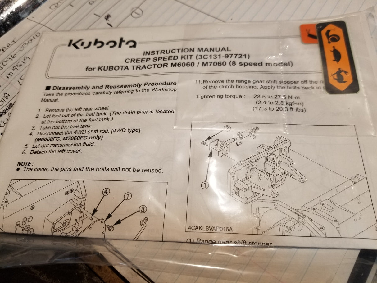M7691 CREEP SPEED KIT /M6060/M7060 SERIES 3C131-97721