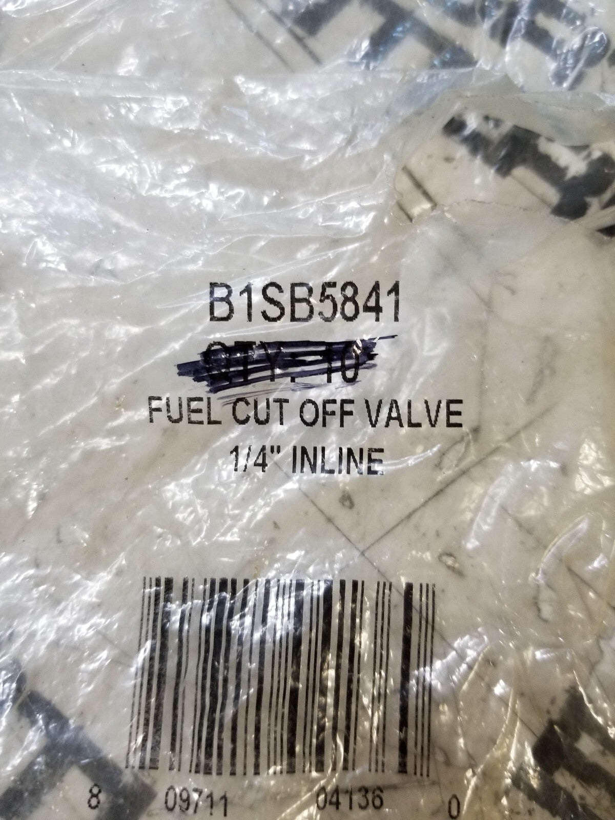 LOT OF 9PC - B1SB5841 FUEL SHUTOFF VALVE 1/4" In-Line