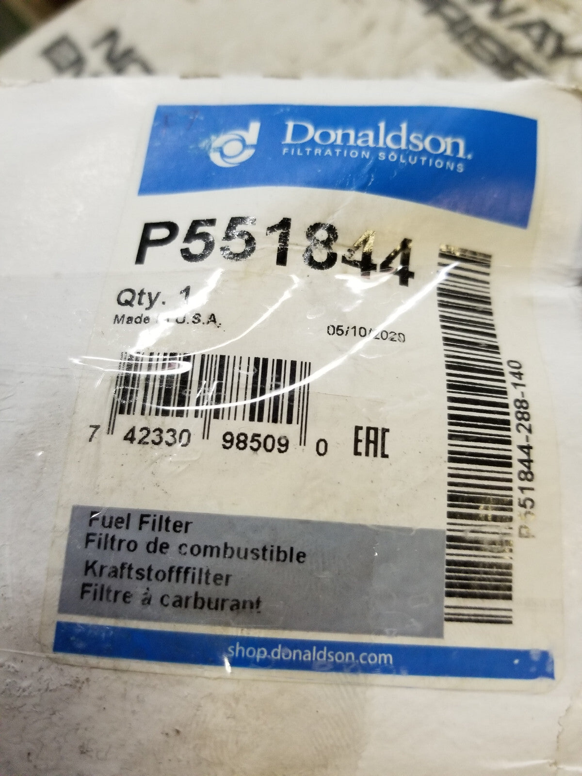 LOT OF 2PC - Donaldson Fuel Filter Water Separator Spin-on- P551844