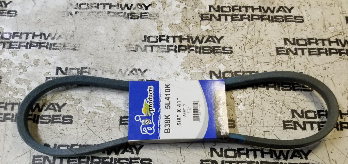 LOT OF 2PC - B38K-5L410K B38K v belt is a 5/8'' wide X 41'
