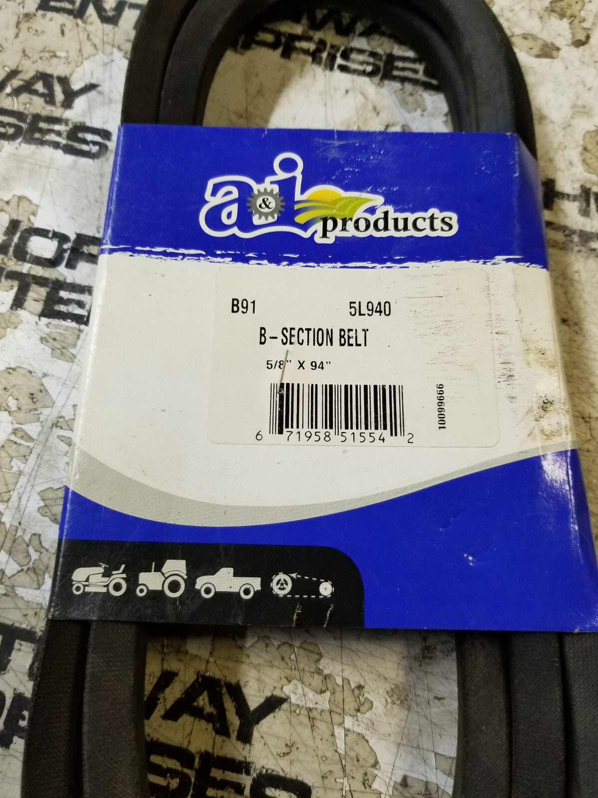 B91 or 5L940 V-belt 5/8 x 94in Vbelt