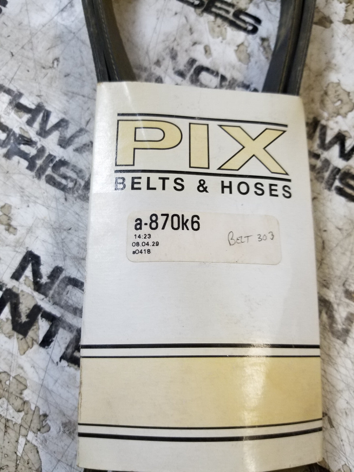 870K6 Serpentine Belt, 6PK2210, 87", 1MHF9