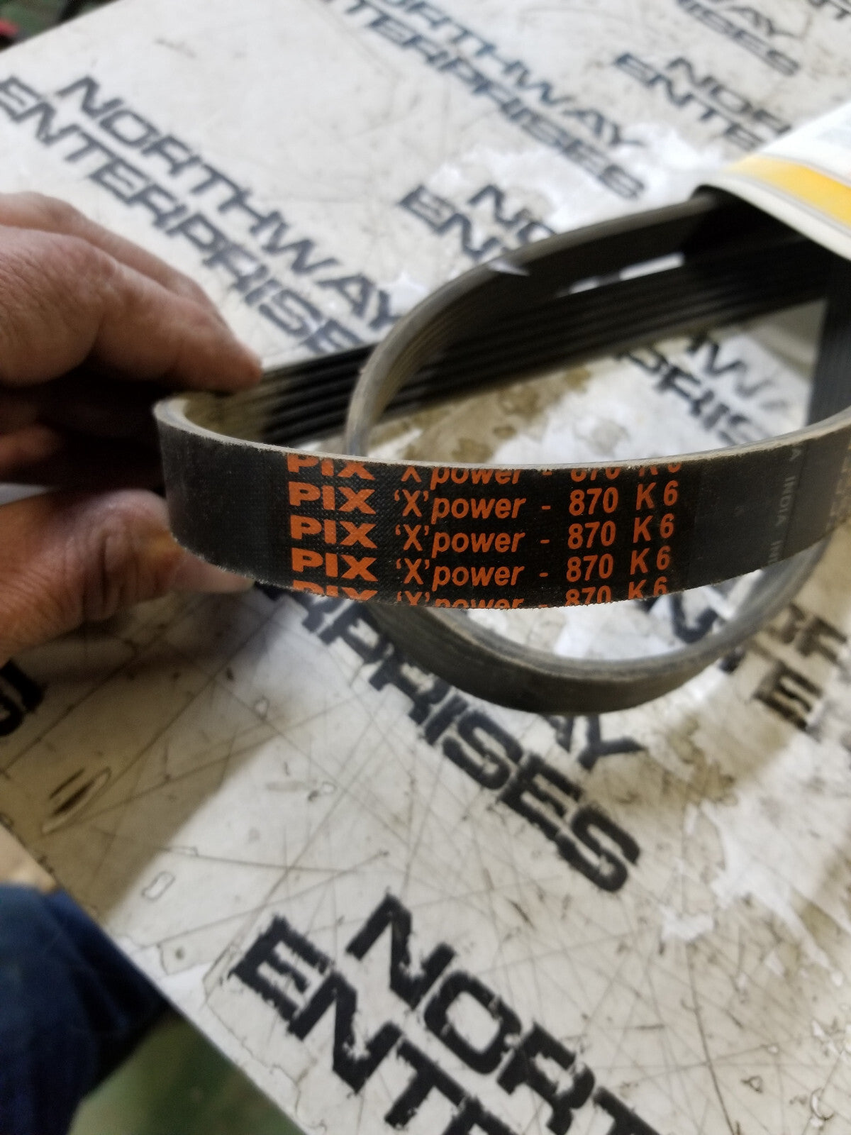 870K6 Serpentine Belt, 6PK2210, 87", 1MHF9
