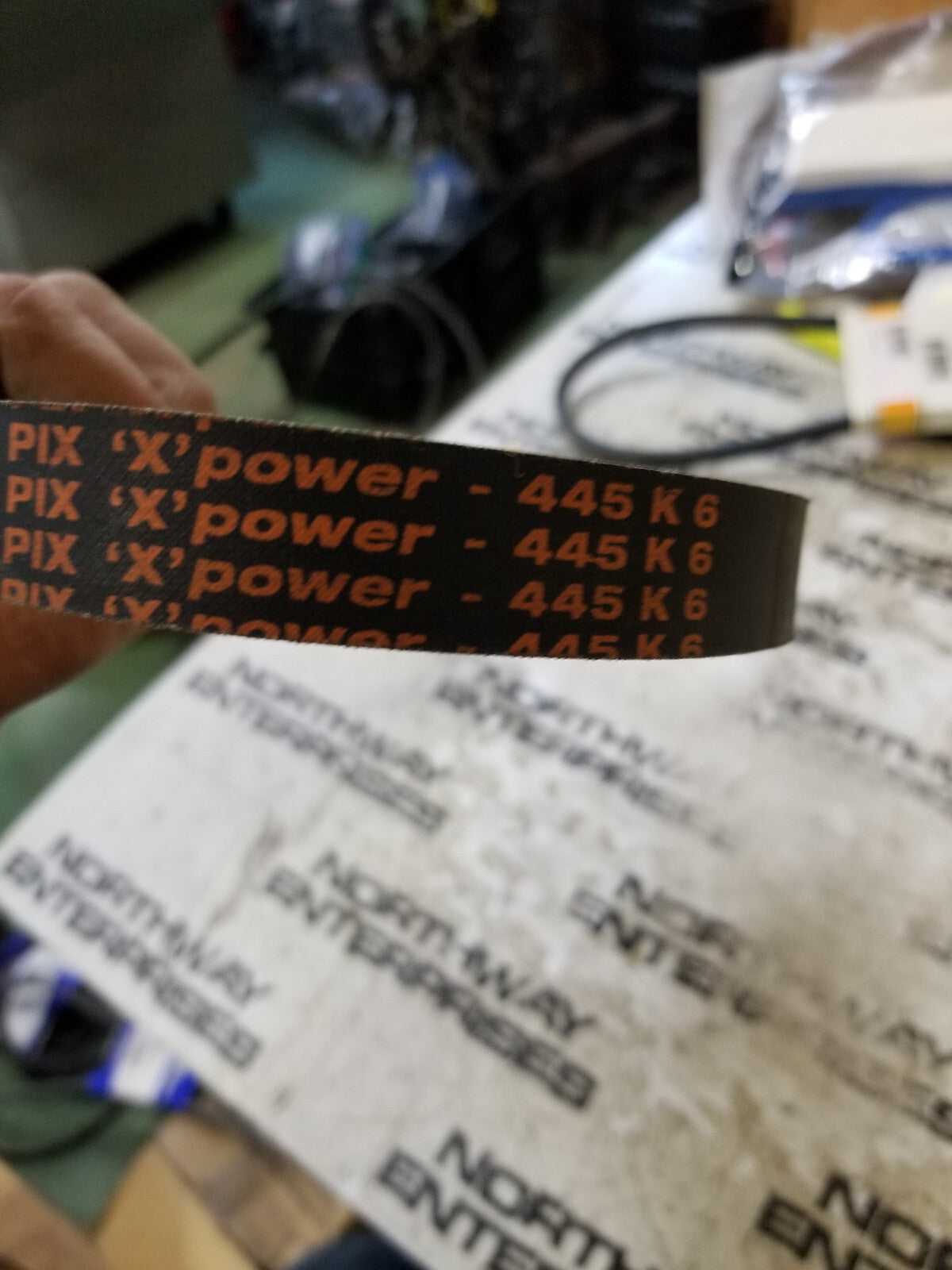 445K6 K Series Poly V Belt 44.5 Pitch Length - 45.25 Outside Measurement X 6