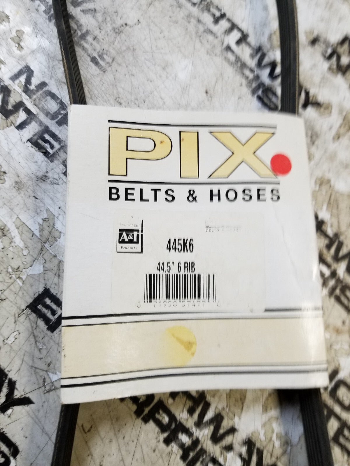 445K6 K Series Poly V Belt 44.5 Pitch Length - 45.25 Outside Measurement X 6