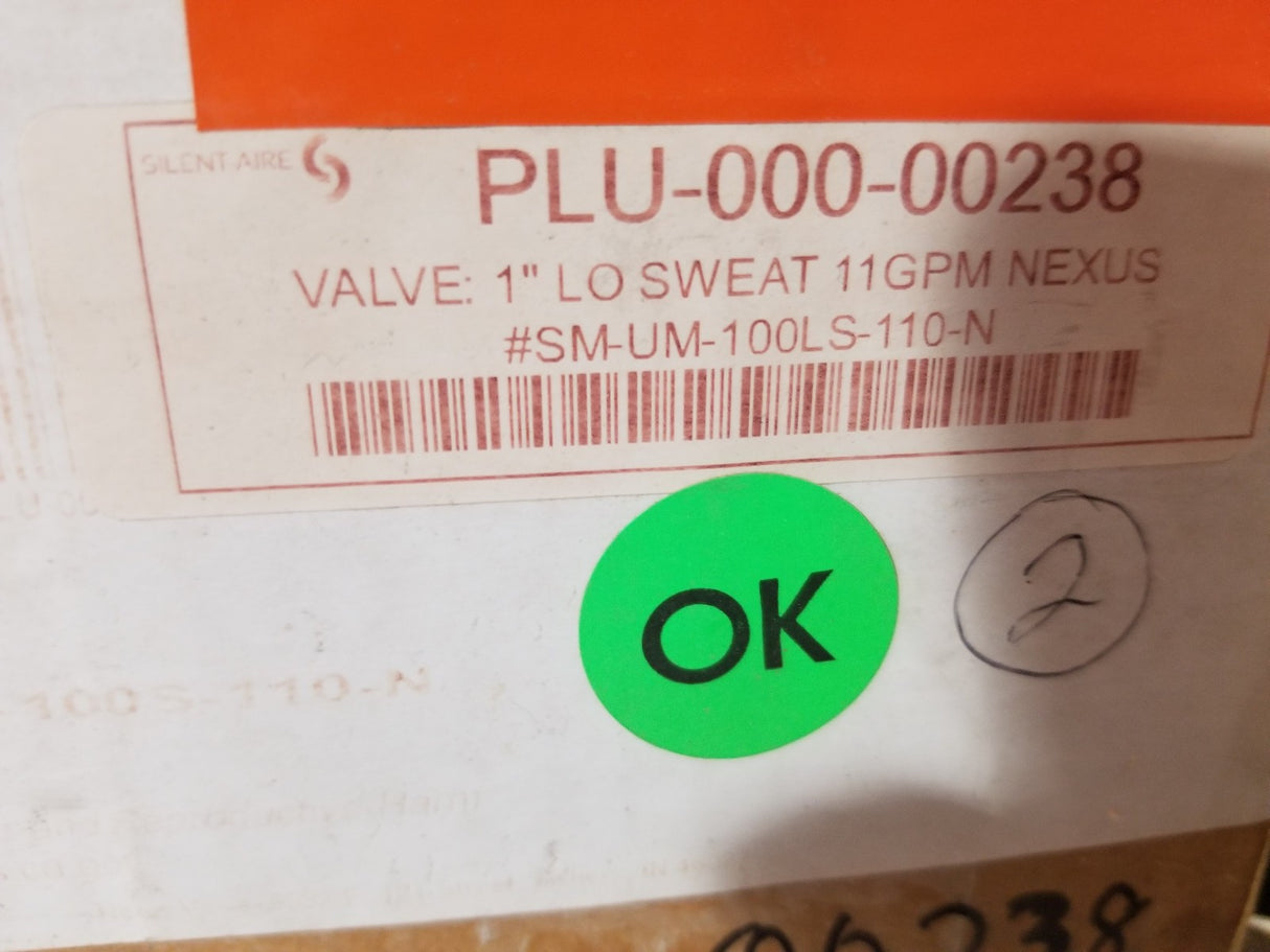 1" SM-UM-100LS-110-N NEXUS ULTRAMATIC AFCV UM-100S PLU-000-0028 UM100LS