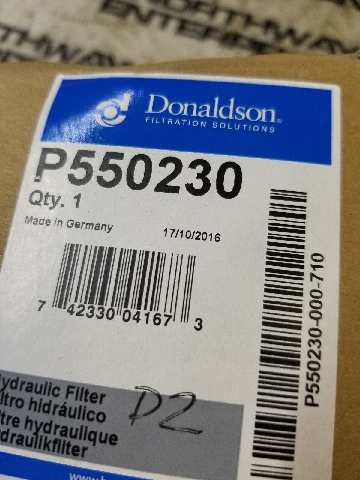Donaldson Hydraulic Filter Spin-on- P550230