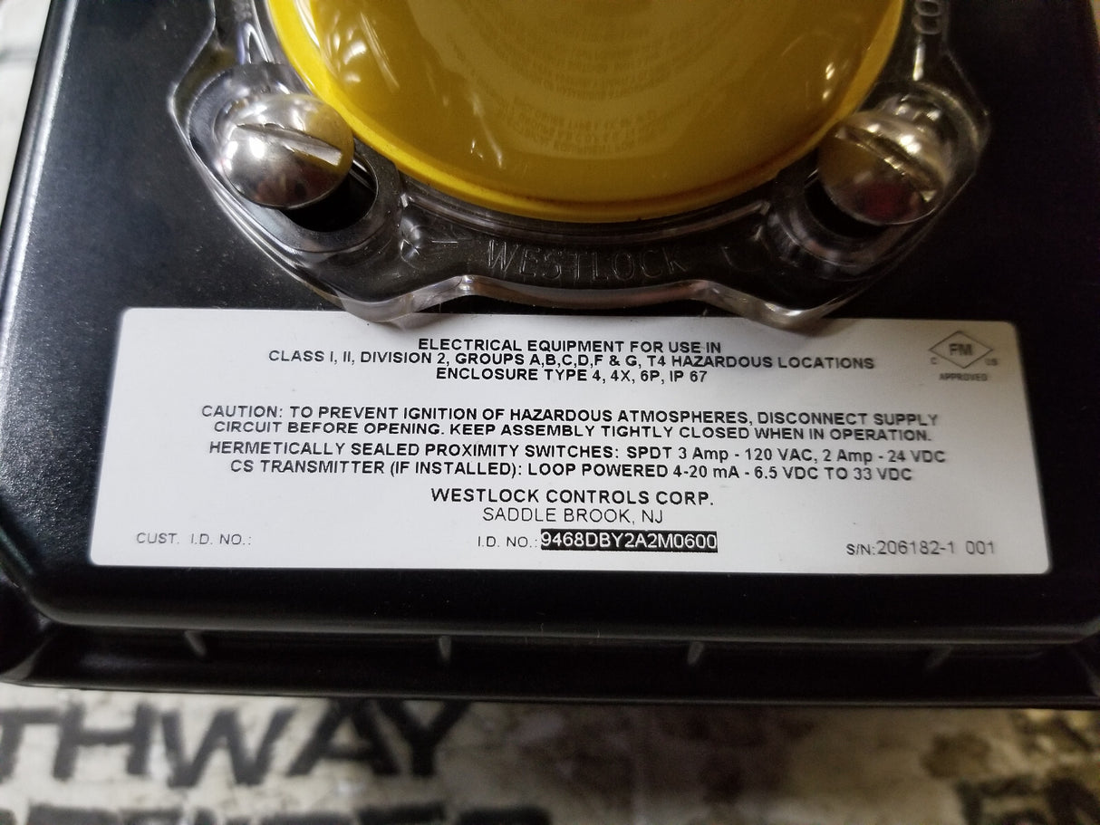 WESTLOCK ACCUTRAK VALVE POSITION MONITOR 9468 9468DBY2A2M0600 3199197