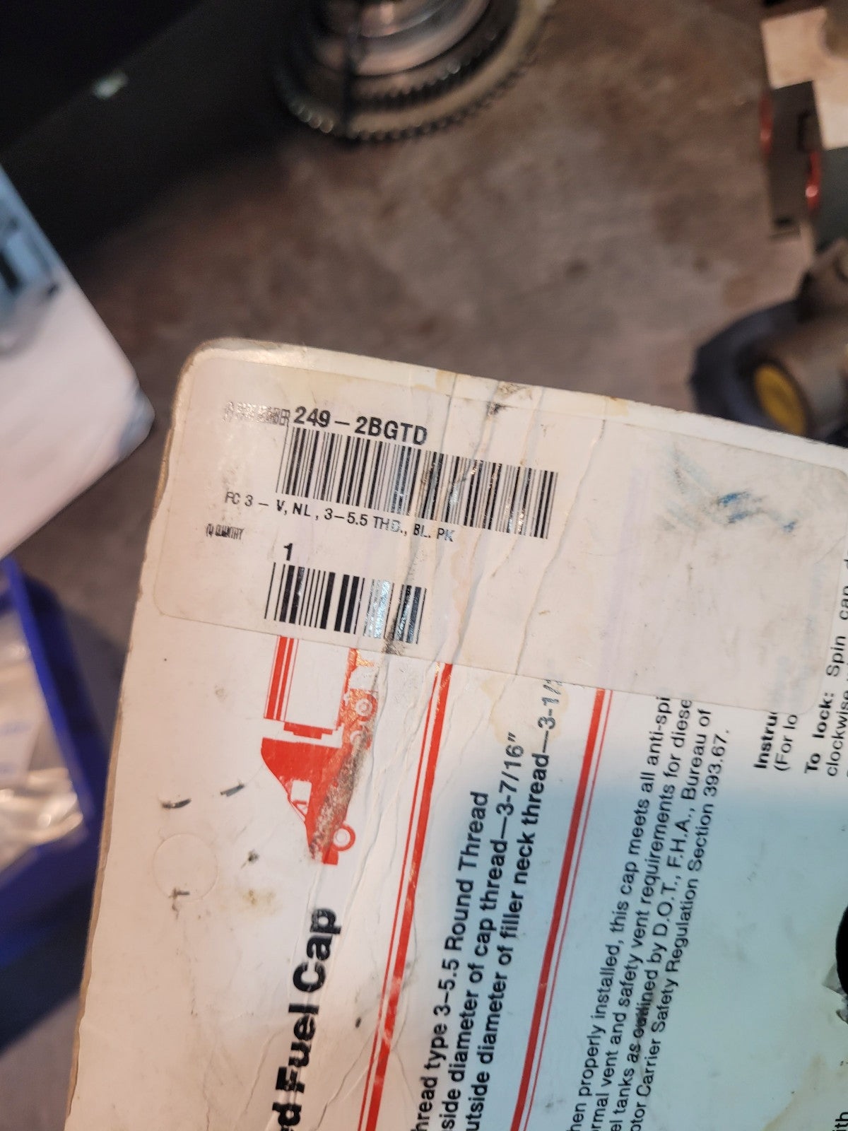 249-2B KENWORTH FUEL CAP