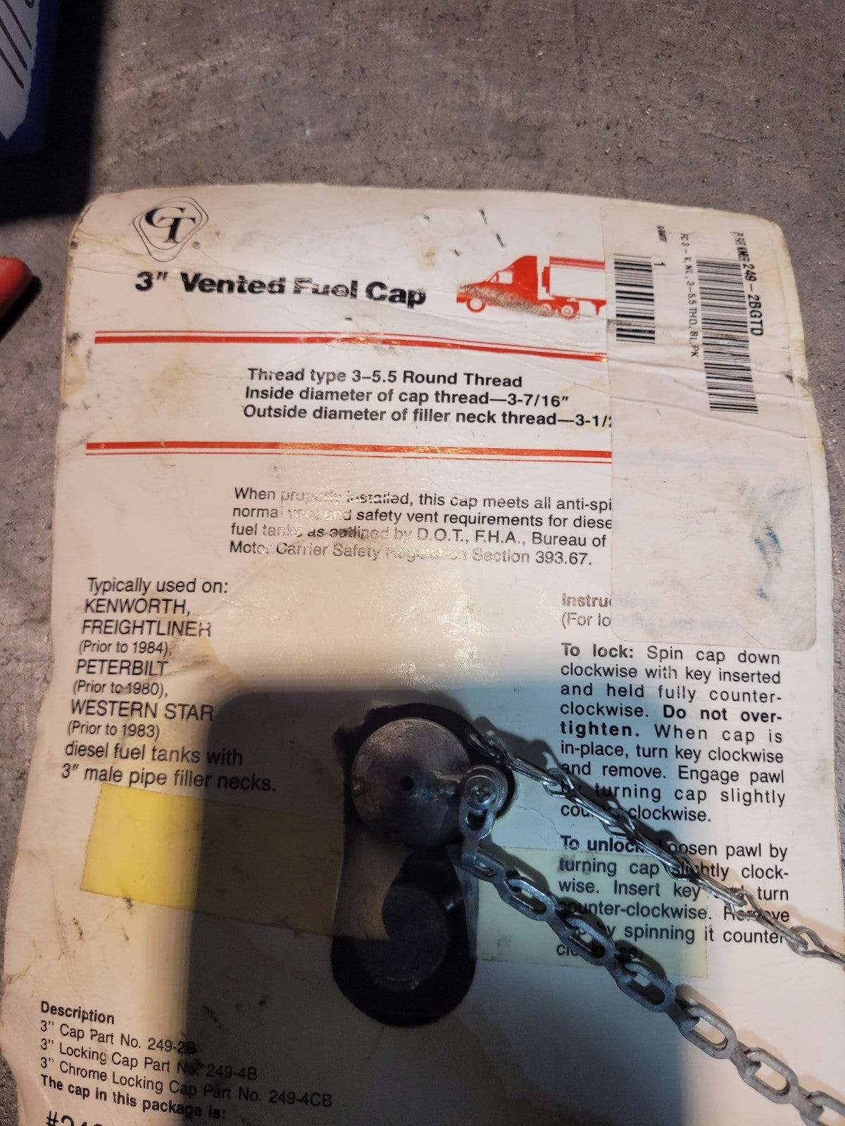 249-2B KENWORTH FUEL CAP