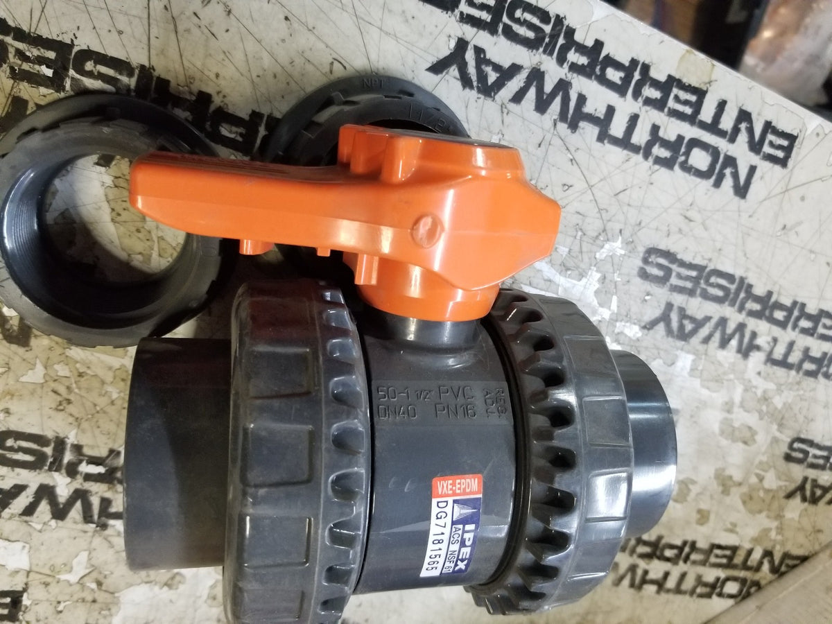 VXEBV107 IPEX VXE Series 1-1/2" True Union Ball Valve, Socket & Threaded Ends