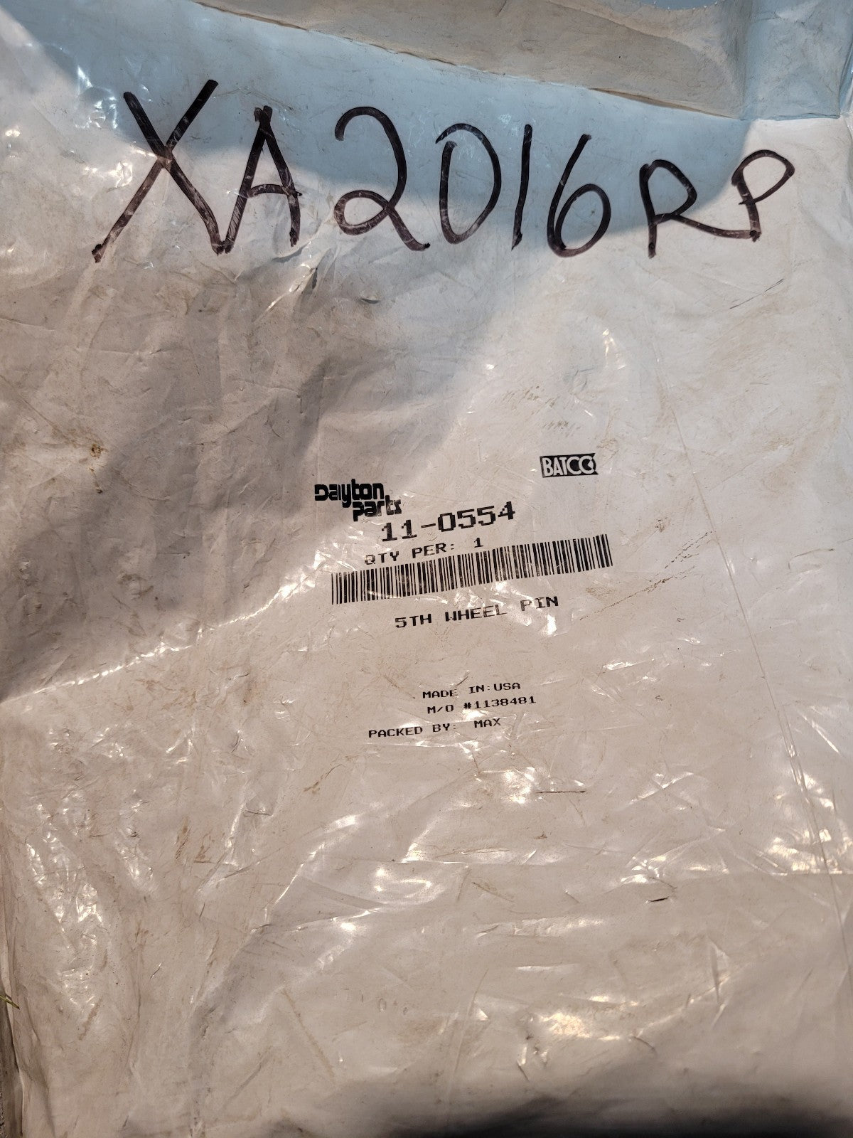 XA2016RP HOLLAND BRACKET PIN