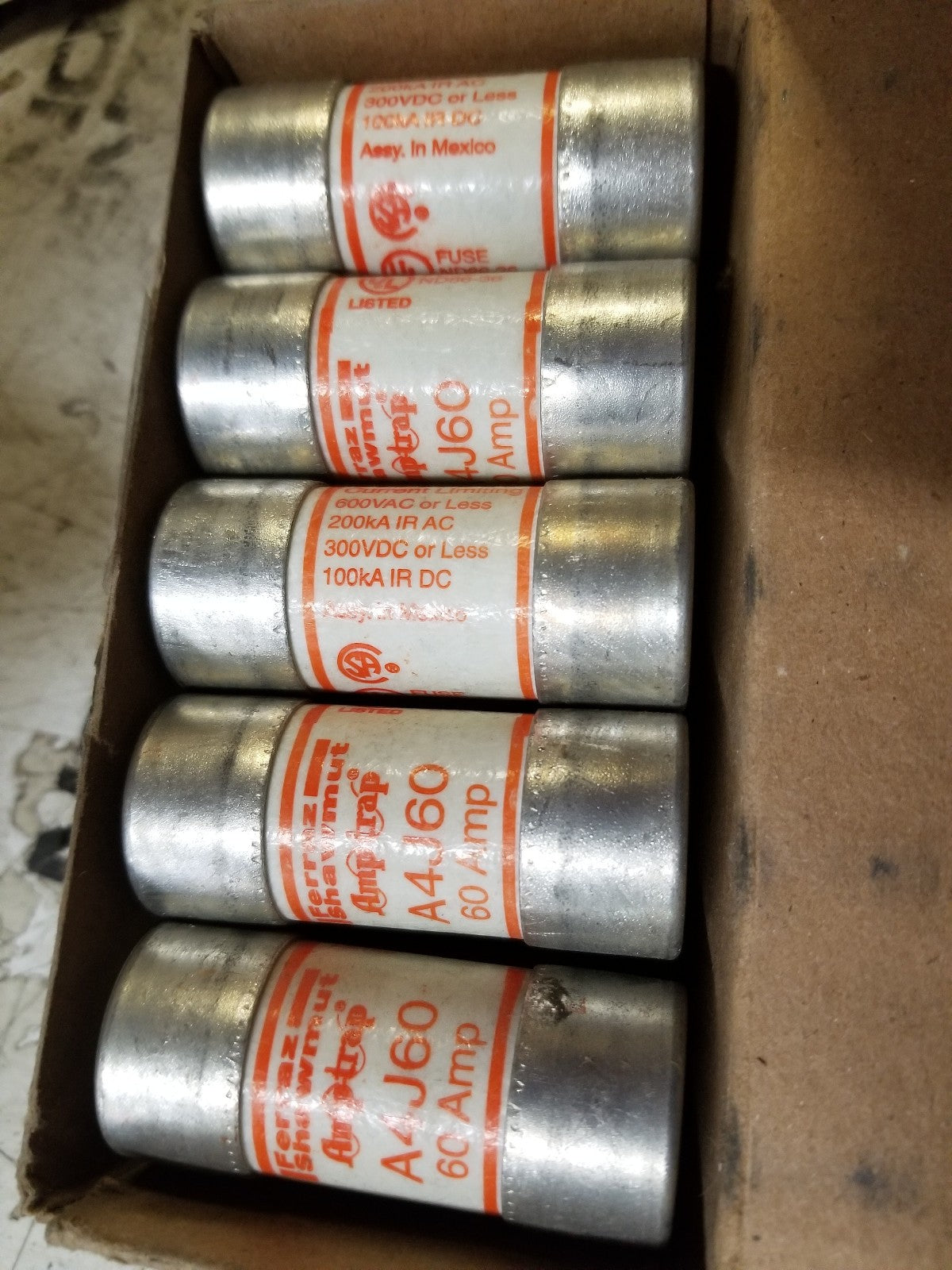 1 BOX OF 10 FUSES - LITTLEFUSE A4J60 600V 60A