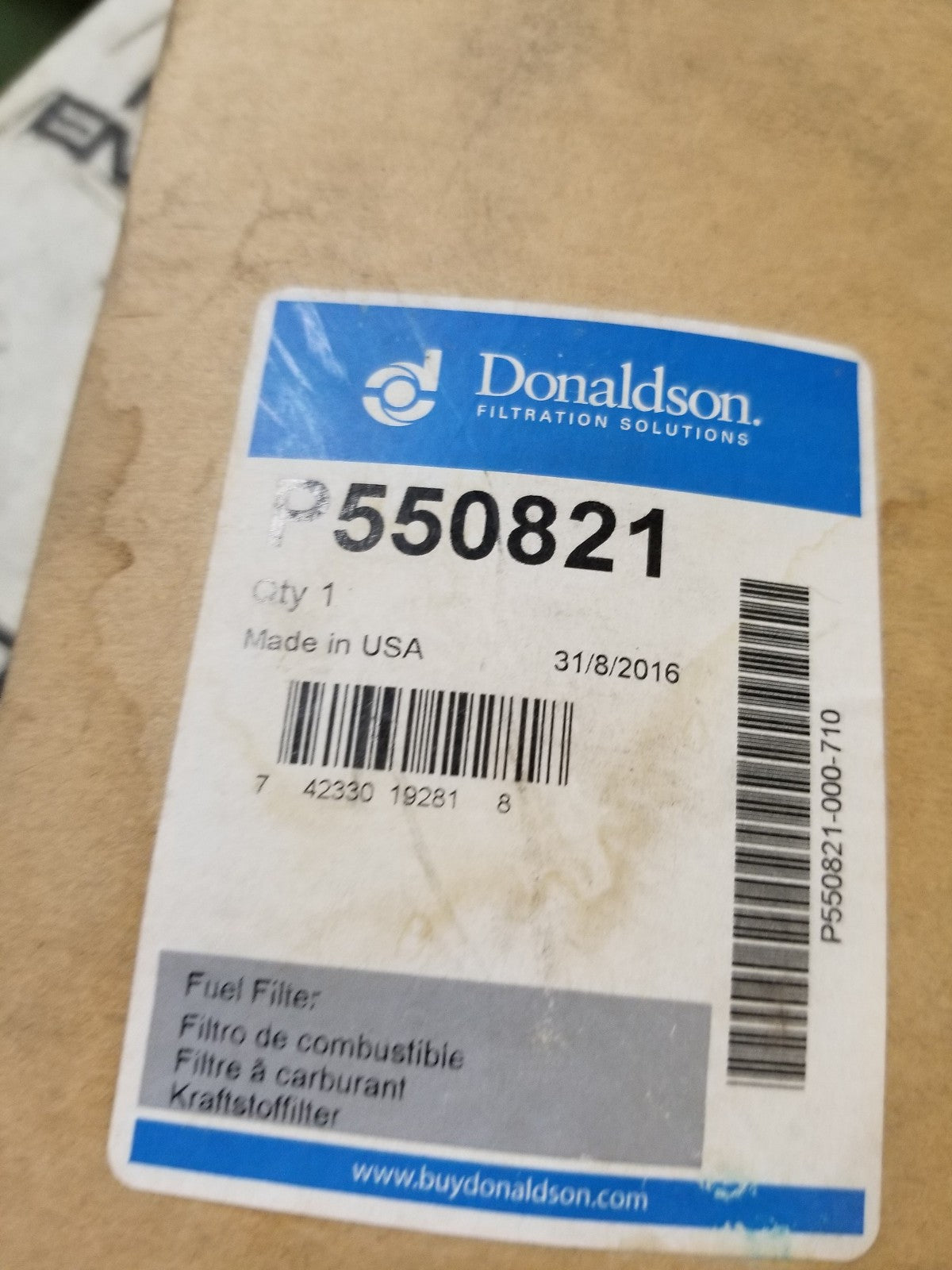 P550821 DONALDSON FUEL FILTER FITS L7694F, PF7986, 3004473C91, 3004473C92