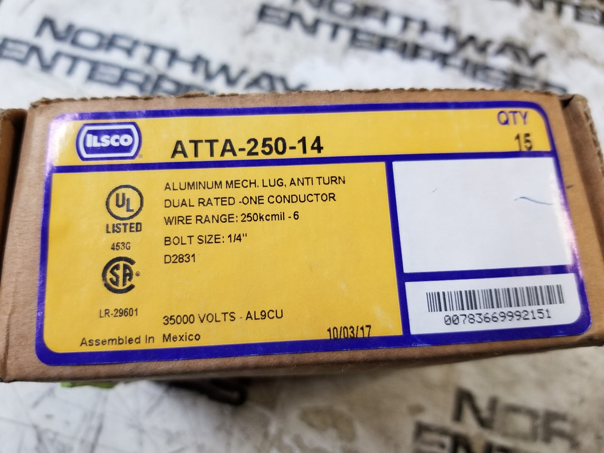 1 BOX OF 23PC - ATTA25014 ILSCO ATTA-250-14, ILSCO, Mechanical Lugs ATTA-250-14