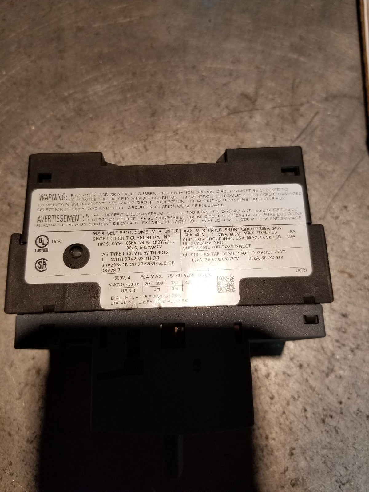 3RV2021-1EA10 SIEMENS CIRCUIT BREAKER
