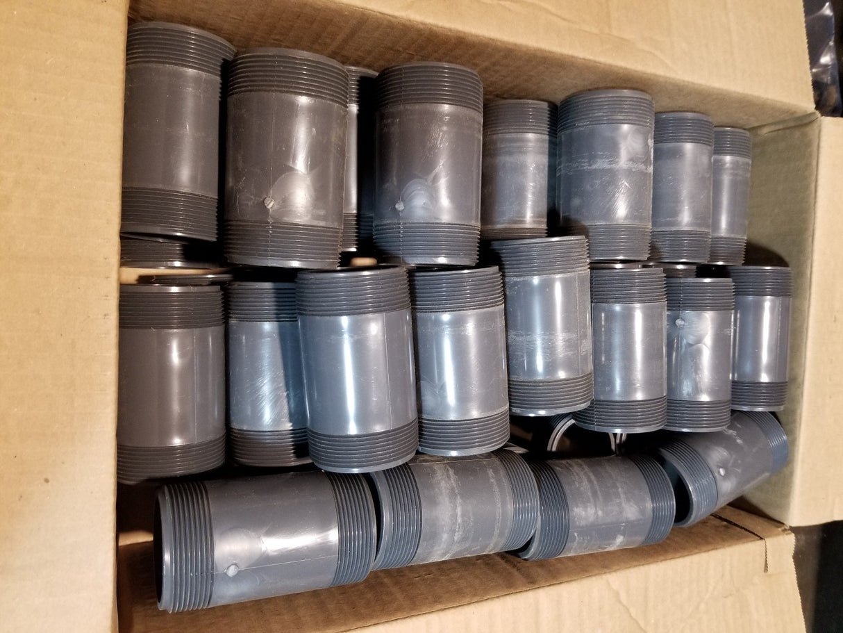 BOX OF 48PC - Pvc Nipple 2" X 4" Gray Schedule 80