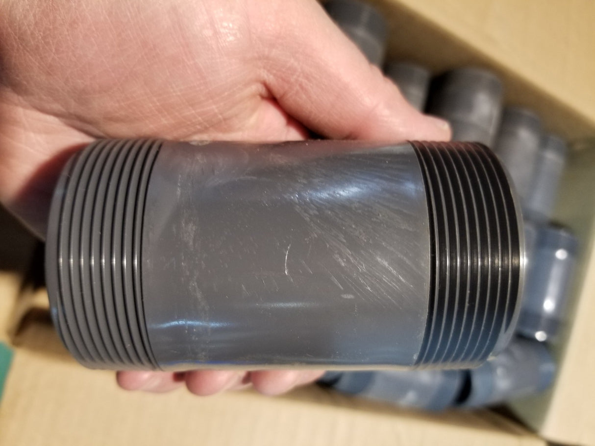 BOX OF 48PC - Pvc Nipple 2" X 4" Gray Schedule 80