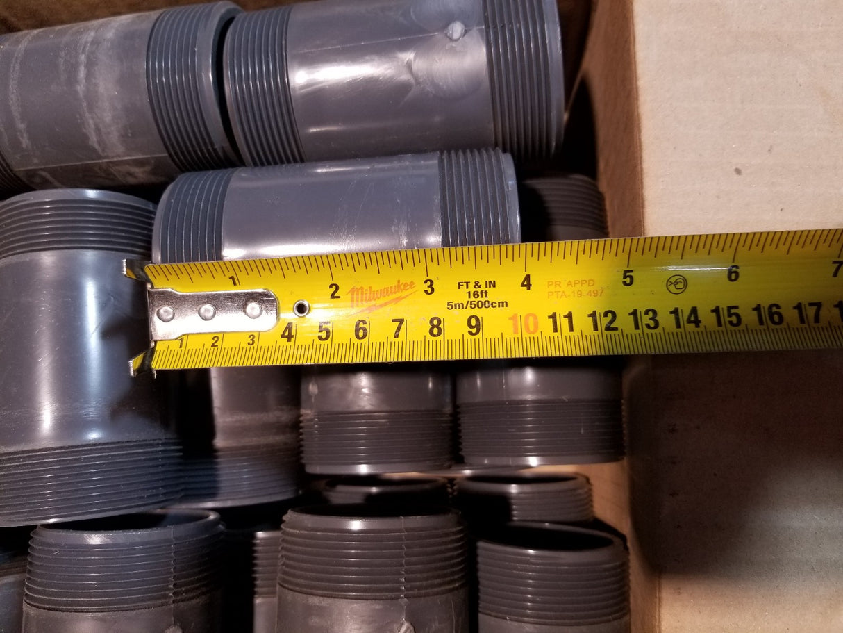 BOX OF 48PC - Pvc Nipple 2" X 4" Gray Schedule 80