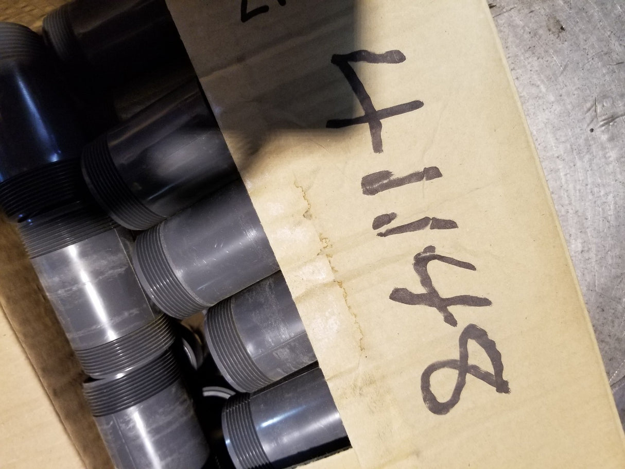 BOX OF 48PC - Pvc Nipple 2" X 4" Gray Schedule 80