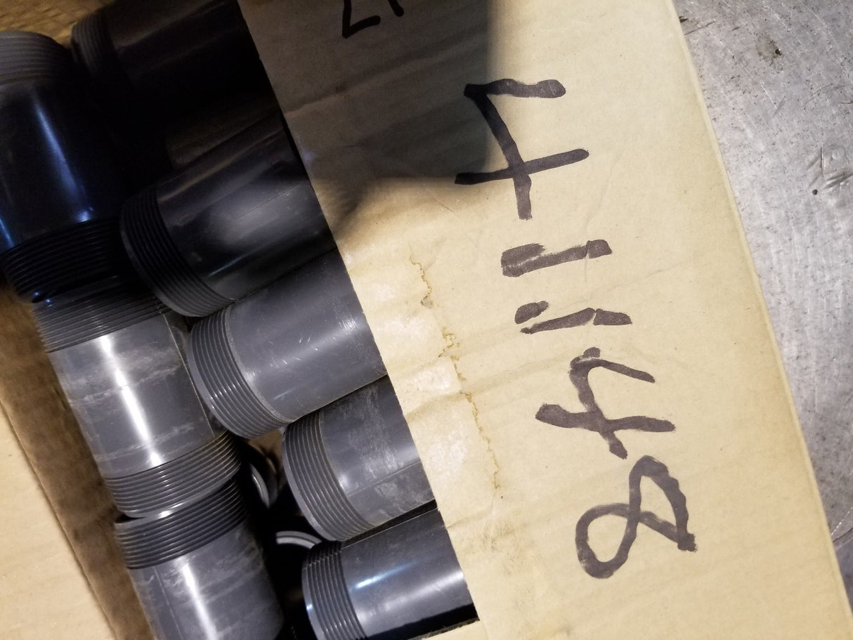 BOX OF 48PC - Pvc Nipple 2" X 4" Gray Schedule 80