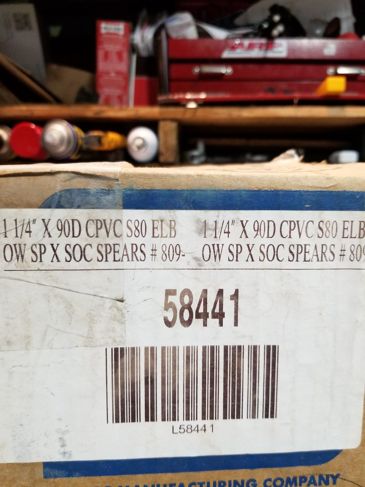 BOX OF 44 PC - 809-012C 90 ST ELBOW SPIGOT SCHED 80