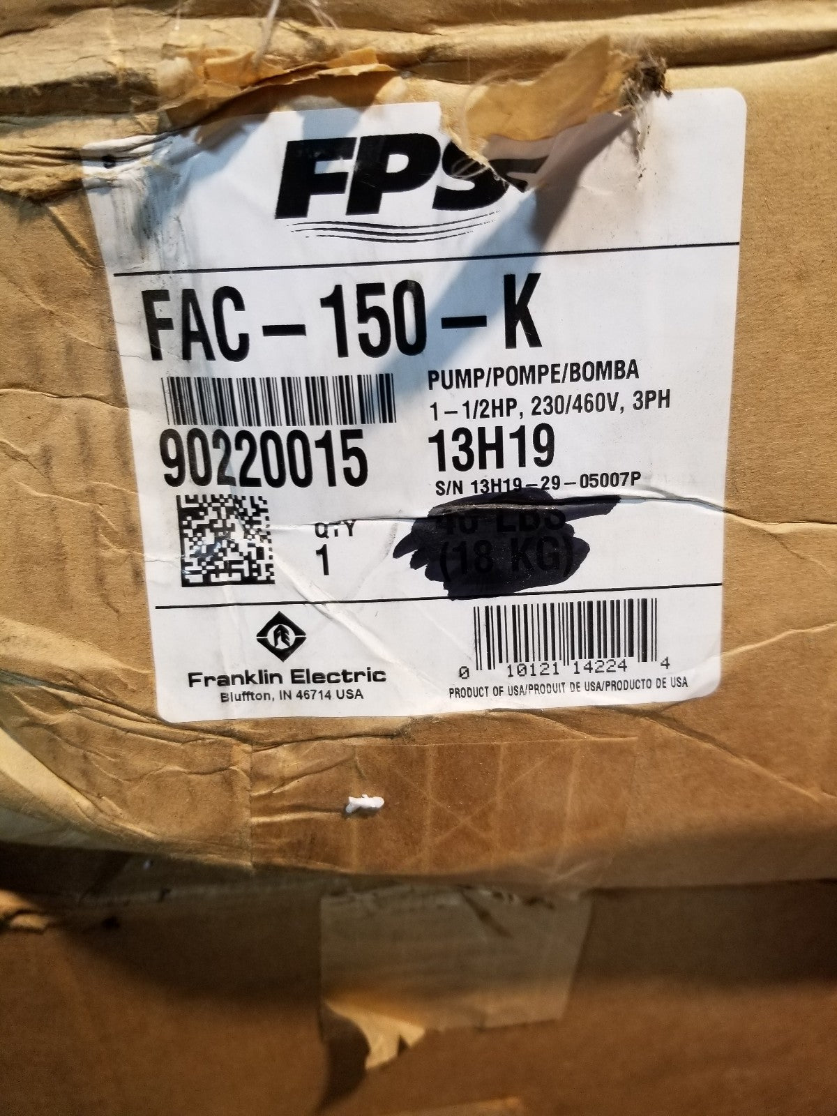 FAC-150-K 90220015 FAC-150K PUMP BODY HOUSING 305453016 305453023