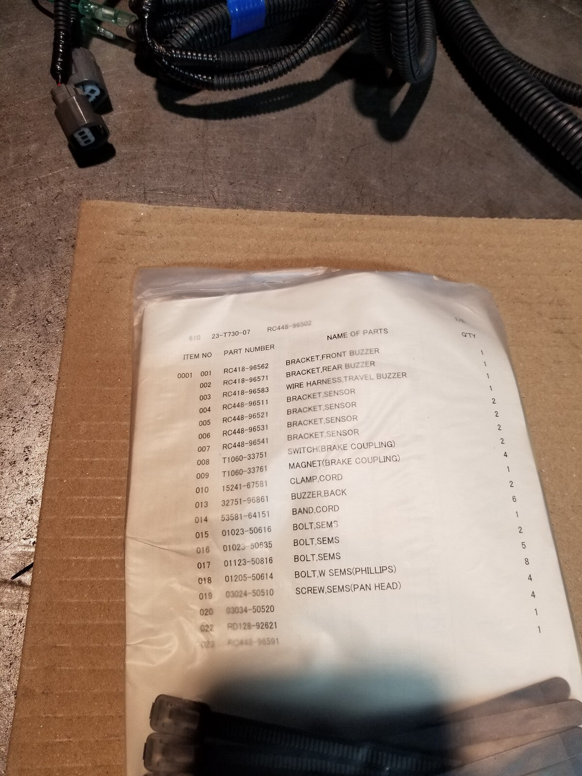 KUBOTA TRAVEL ALARM KIT / KX91, U35 K9774