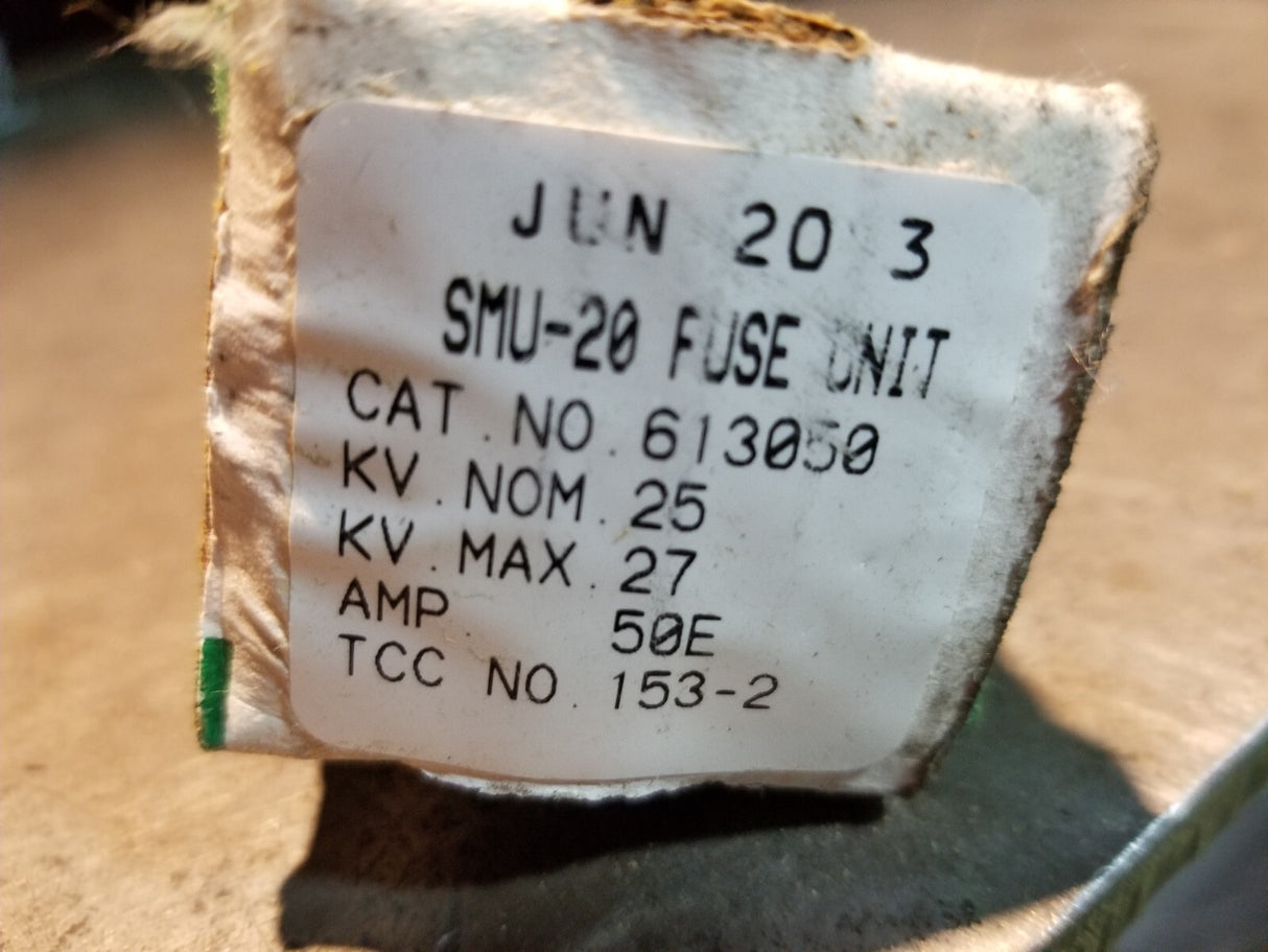 UNITE FUSIBLE 613050 SMU-20 Fuse Unit 25kV Nom. 27kV Max. 50E A TCC 153-2