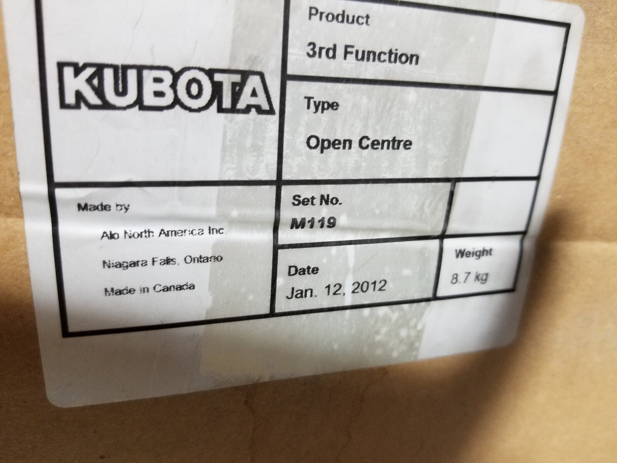 Kubota M119 3RD FUNCTION OPEN CENTER 2599003 125 2599004.225