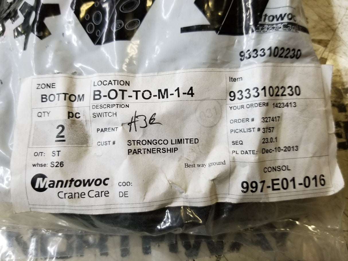 9333102230 Anti Two Block Switch HIRSCHMANN MANITOWOC